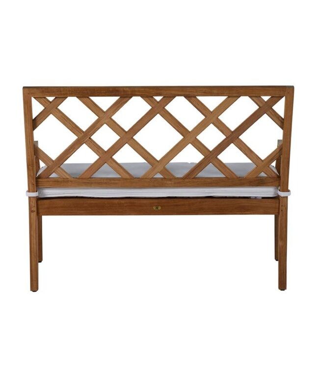 Summer Classics HALEY TEAK 48" BENCH with CABANA STRIPE FOREST cushion