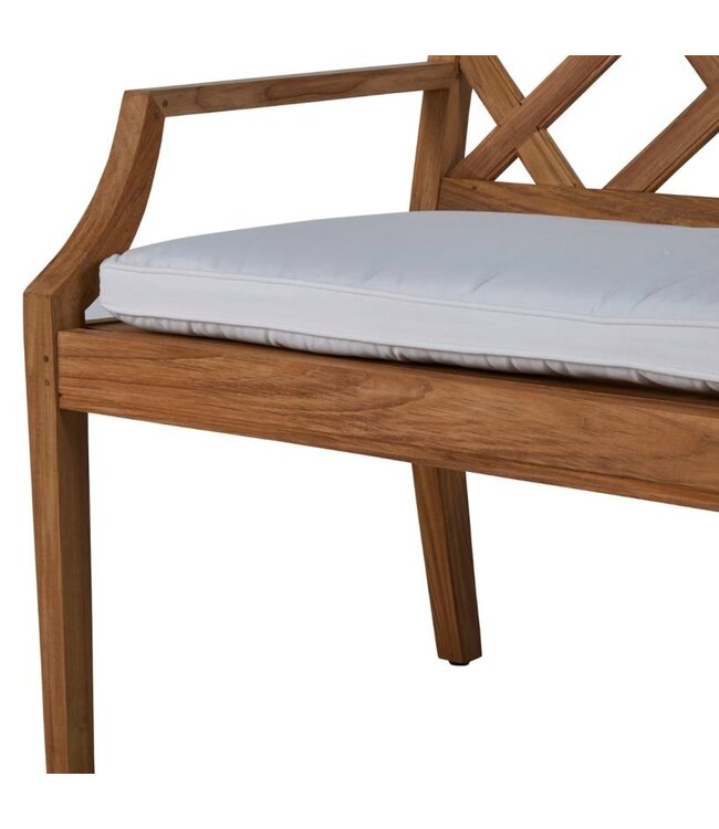 Summer Classics HALEY TEAK 48" BENCH with CABANA STRIPE FOREST cushion