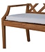 Summer Classics HALEY TEAK 48" BENCH with CABANA STRIPE FOREST cushion