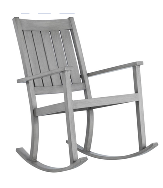 Summer Classics CLUB ALUMINUM SLATTED ROCKER FRENCH LINEN with CROQUET ROCKER CUSHION  in WISTERIA IVY