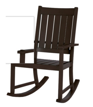 Summer Classics CLUB ALUMINUM SLATTED ROCKER MAHOGANY with CROQUET ROCKER CUSHION  in LINEN DOVE
