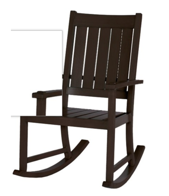 Summer Classics CLUB ALUMINUM SLATTED ROCKER MAHOGANY with CROQUET ROCKER CUSHION  in LINEN DOVE