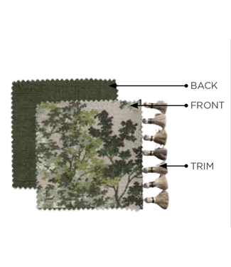 Pillow THICKET IVY 12X20 FEATHER FILL - WITH BREEZY FOREST BACK, SHADES OF GREY TASSEL