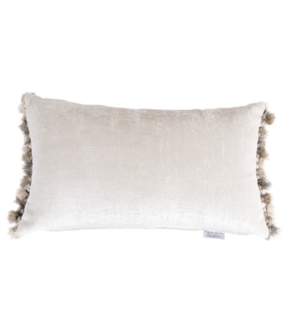 Pillow - Mosaic Moss 12x20 With Feather Insert, Plush Moss Backing And Metallic Cord