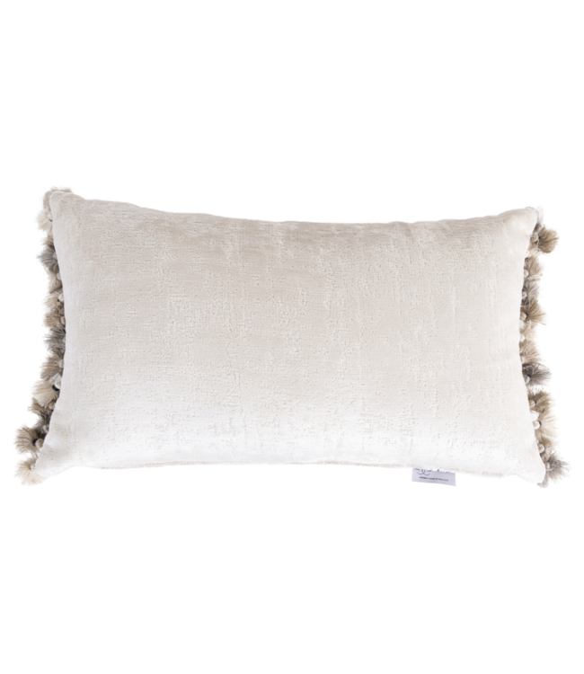 Pillow - Mosaic Moss 12x20 With Feather Insert, Plush Moss Backing And Metallic Cord