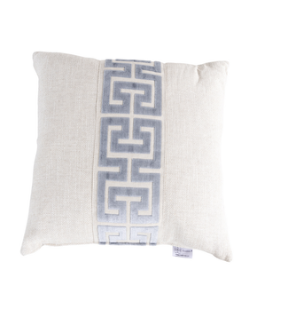 Pillow - indoor HANOI IVORY WITH WIDE KEY TAPE 20X20 FEATHER HANOI IVORY FACE AND BACK WITH WIDE KEY SKY TAPE
