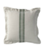 Summer Classics Pillow - Classic Stripe Grey 22x22 Front & Back and Double Flange with Linen Forest Interior