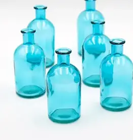 Blue Medicine Bottle Bud Vase