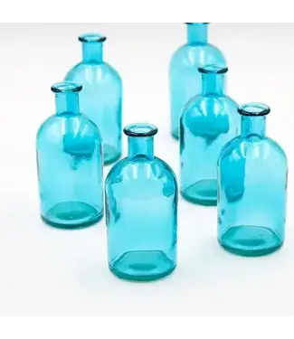 Blue Medicine Bottle Bud Vase