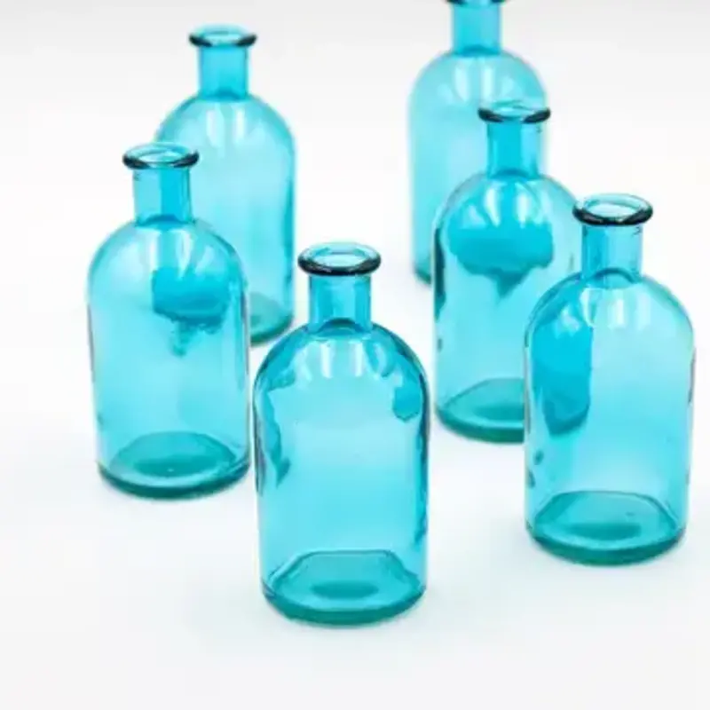 Blue Medicine Bottle Bud Vase