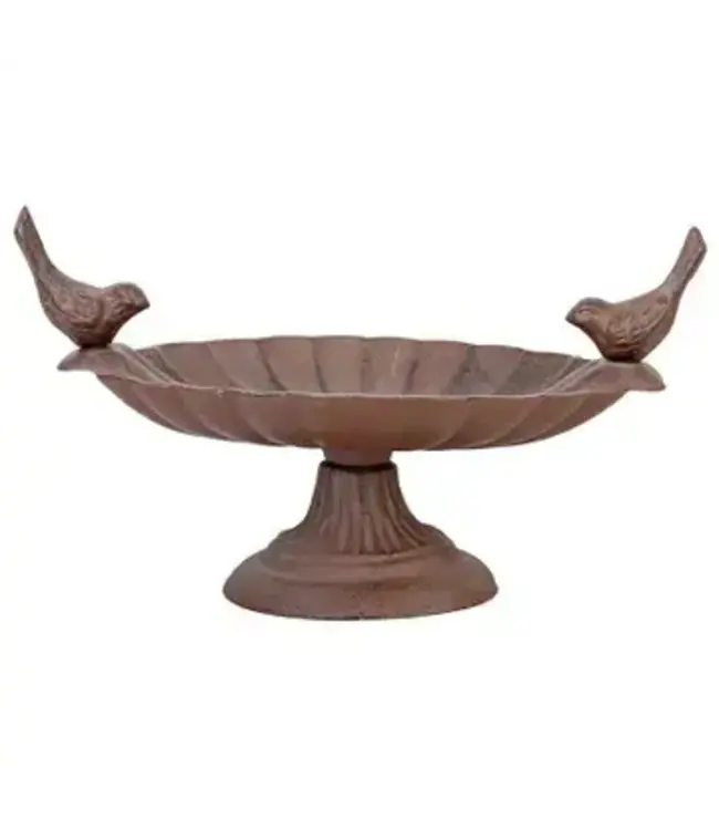 Bird Bath w/Decorative Birds, Cast Iron
