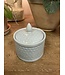 Fine porcelain box, 5" crackle light blue gray