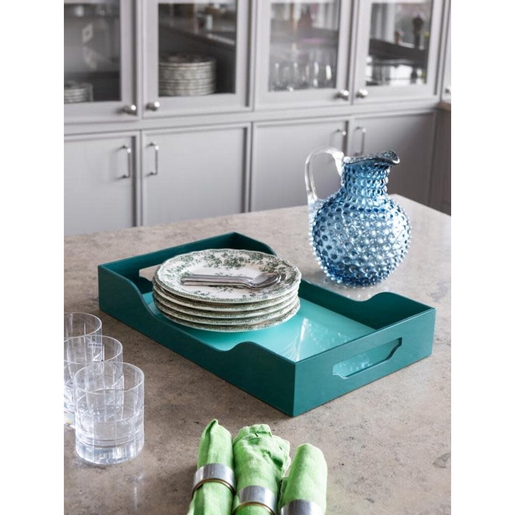 Lacquered Tray - Swell, Turquoise/Green L