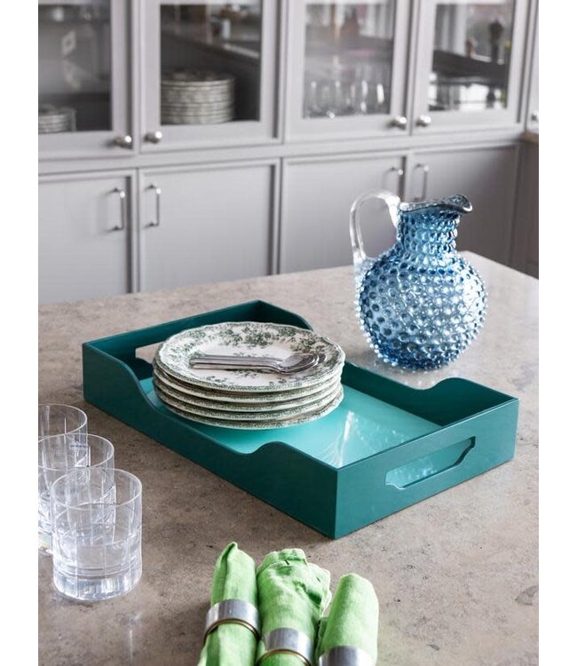 Lacquered Tray - Swell, Turquoise/Green L