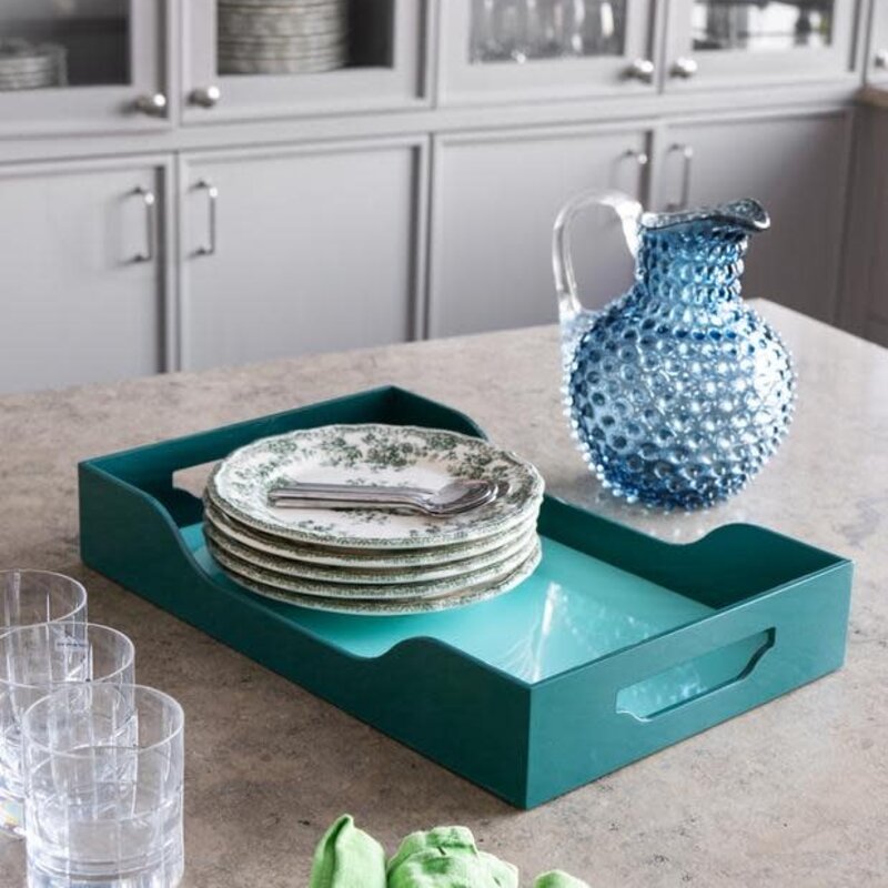 Lacquered Tray - Swell, Turquoise/Green L