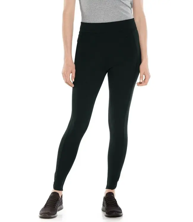 coolibar LumaLeo Summer Leggings Black XS Solid