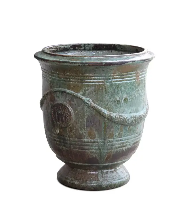 Anamese Garden + Home Glazed French Urn - LARGE / HEAVY METAL