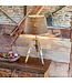 Rattan Style Table Lamp with Wooden Tripod and Bamboo Shade