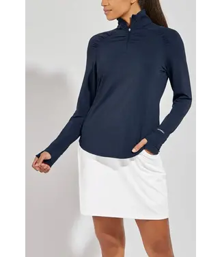 Women's Arabella Golf Quarter-Zip UPF 50+(Navy Diamond Jacquard ) MED