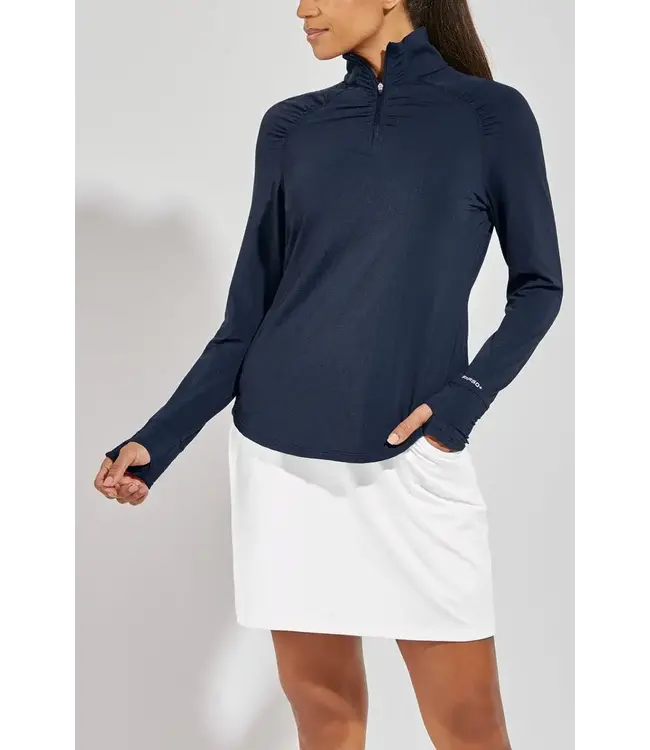 Women's Arabella Golf Quarter-Zip UPF 50+(Navy Diamond Jacquard ) MED