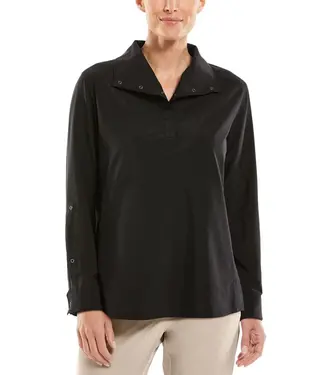 Women's Catona Funnel Neck Tunic Top UPF 50+ (Black) XXS