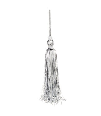 8.5" Silver Tinsel Tassel Ornament