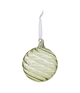 4" Green Blown Glass Ornament