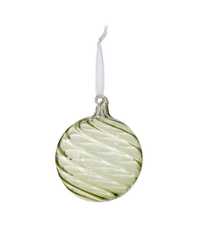 4" Green Blown Glass Ornament