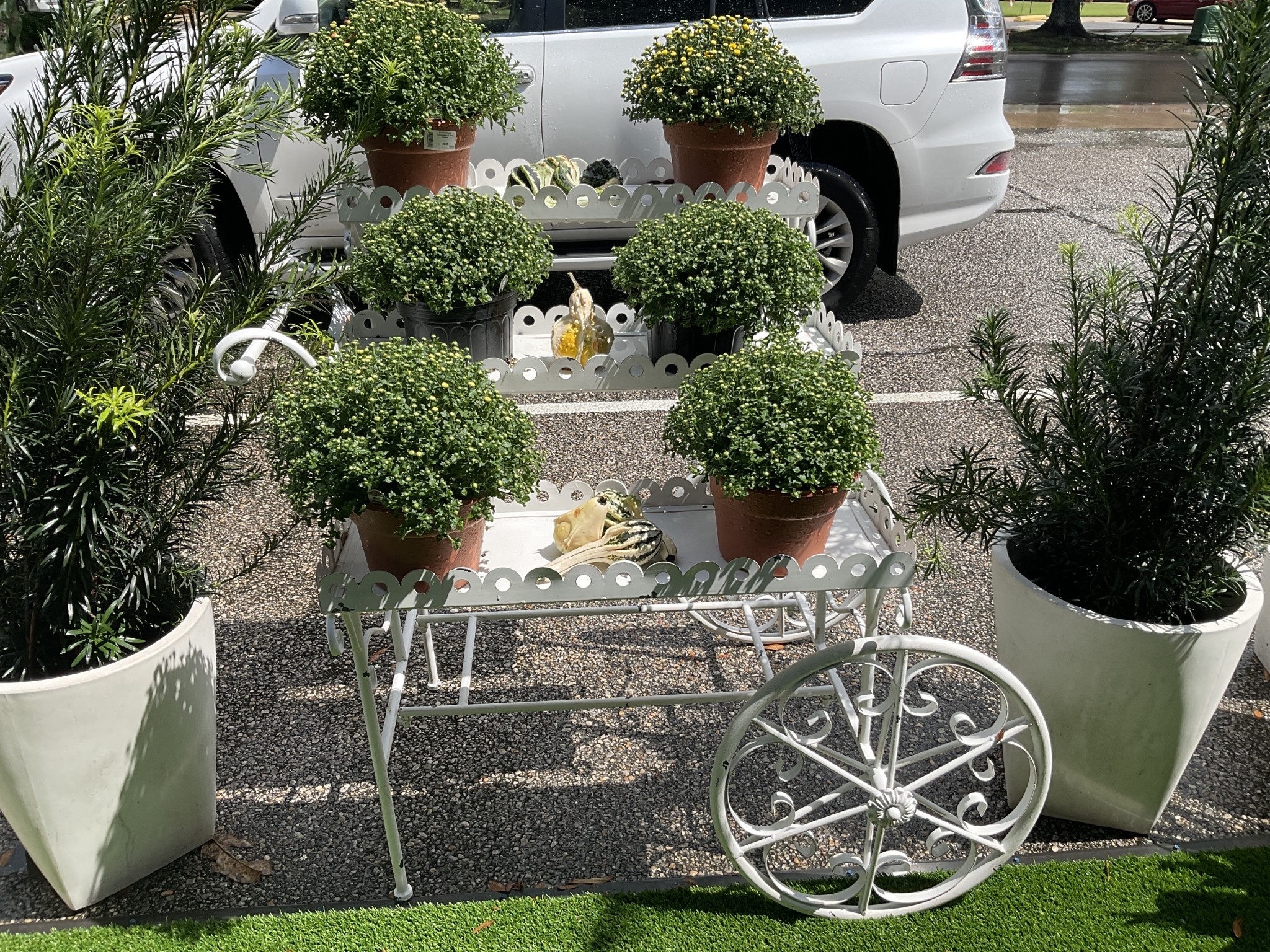 Tall Parisian-Inspired 3-Tier Staggered Flower Cart Black 