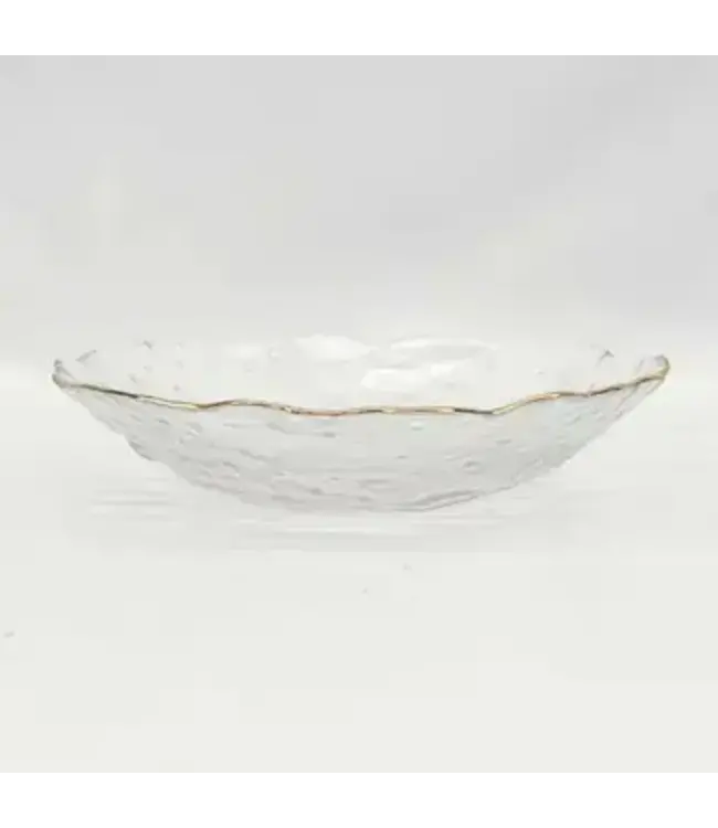 Provence Serving Bowl Clear/Gold 8"