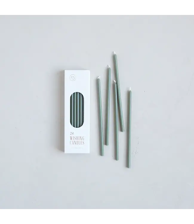 Wishing Candles (Box of 24) - Moss