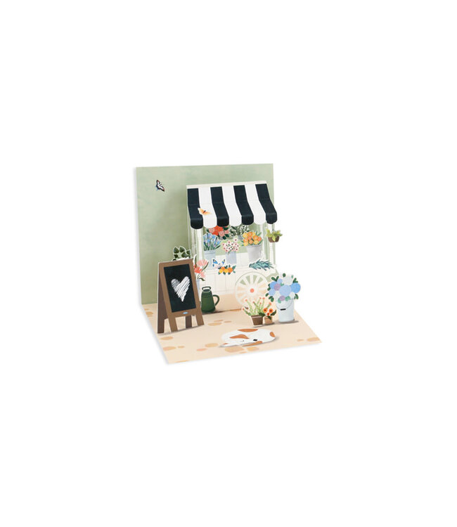Flower Cart Greetings Card