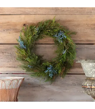 Wreath - Blue Juniper, faux