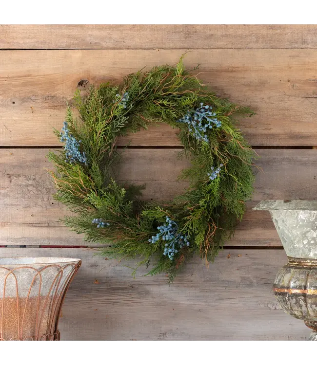 Wreath - Blue Juniper, faux