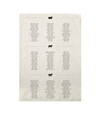 Cheese List Tea Towel