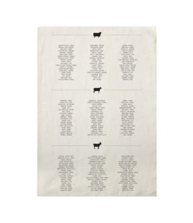 Cheese List Tea Towel