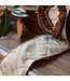 Woven Gold With Ruffled Velvet Trim