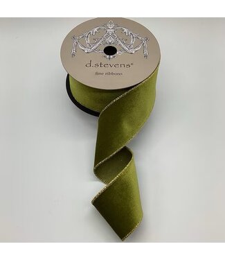 d. stevens D. Stevens 2.5“ x 10yds velvet matching satin back ribbon, olive