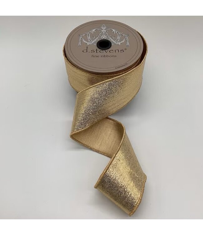 d. stevens D. Stevens 2.5” x 10yds metallic micro dots ribbon, gold