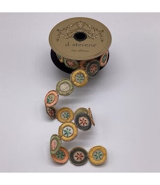 d. stevens D. Stevens 1.3“ x 5yds embroidery floral garland, pastel