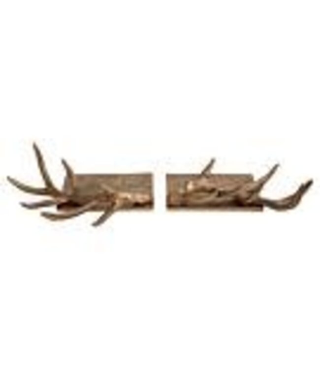 ANTLER STOCKING HOLDER SET OF 2 - 13"X 9"X 4.75"