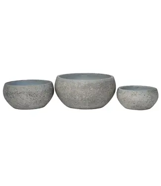 Low Bowl S/3 10"H x 18.5"W Greige (no hole)