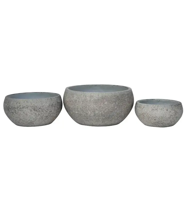 Low Bowl S/3 10"H x 18.5"W Greige (no hole)