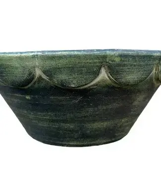 Orleans #10 Low Bowl Pot- Single Dark Moss