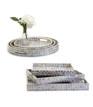Slate Gray Gallery Tray w/Dot Pattern Single - Small