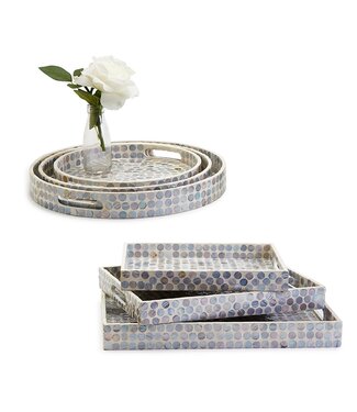 Slate Gray Gallery Tray w/Dot Pattern Single - Md
