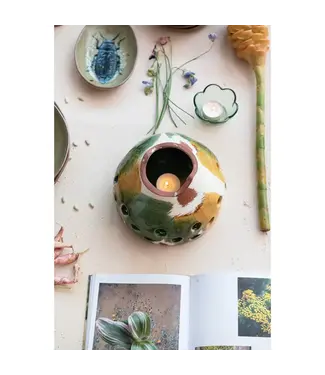 Terra Cotta Candle Holder, Multi-Color