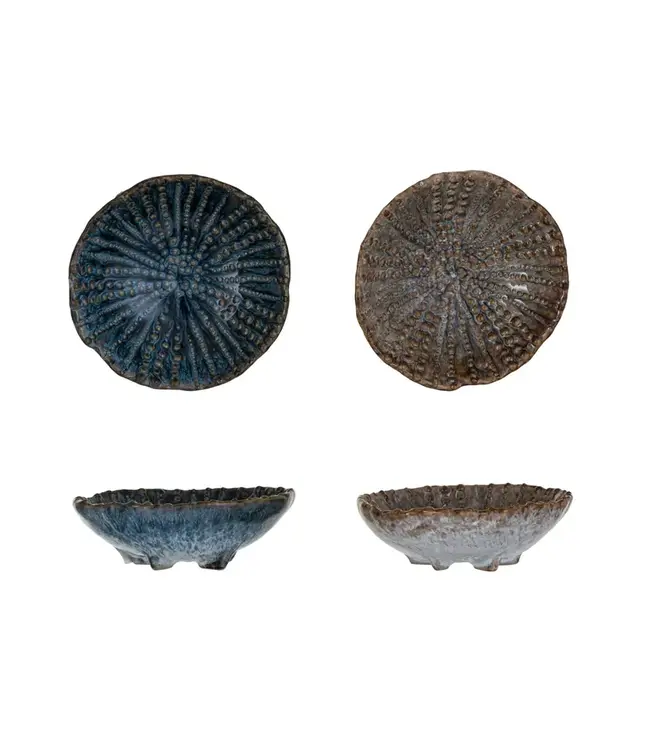 Round Stoneware Dish w/Embossed Dots, Assorted Styles