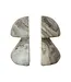Marble Mushroom Shaped Bookends 5.75"Lx6"H S/2