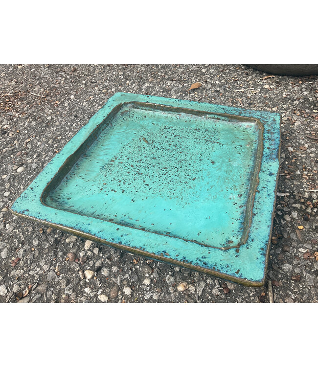 Square Saucers 12"W Medium Aqua